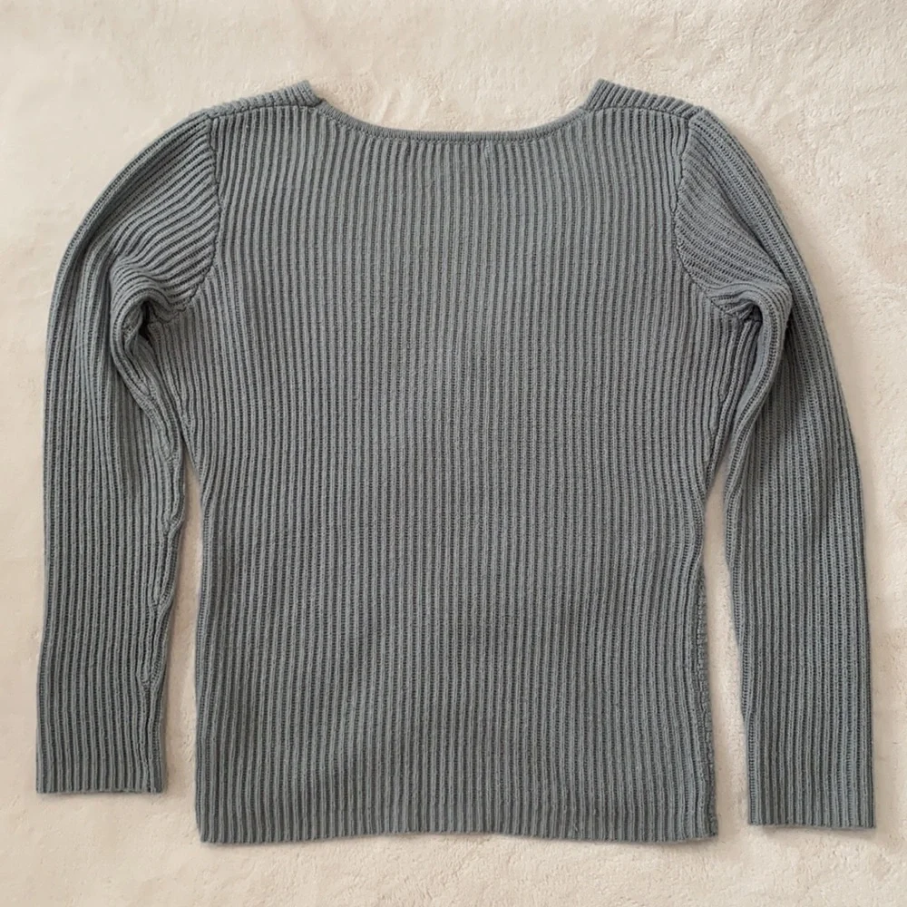 Cupcakes & Cashmere Gray Wrap Sweater Size L - Picture 7 of 13